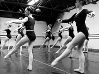 Students work on the Jete's in the center of the studio floor during the technical aspects of their daily class at the New Bedford Ballet studio on Purchast Street in the north end of New Bedford.   [ PETER PEREIRA/THE STANDARD-TIMES/SCMG ]